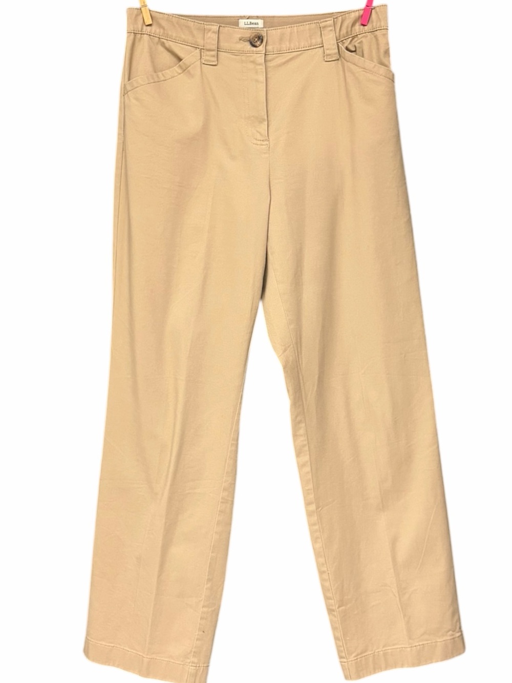 L.L.Bean Classic Fit Chino Pants Women’s 10 Regular Beige Khaki Straight Leg